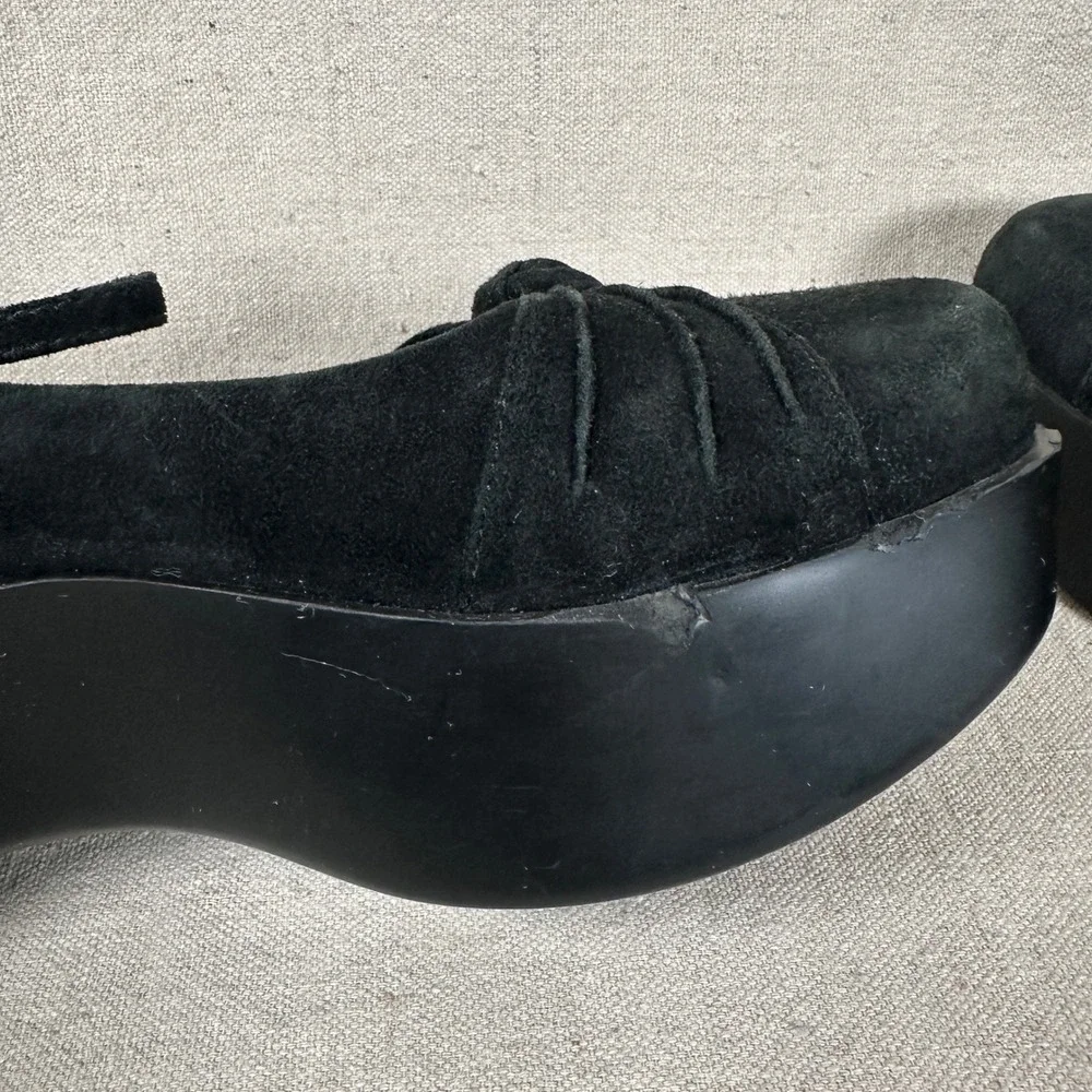 Earth Erika Black Suede Platform‎ Mary Jane Shoes 8.5 Chunky Goth Y2K 90s grunge